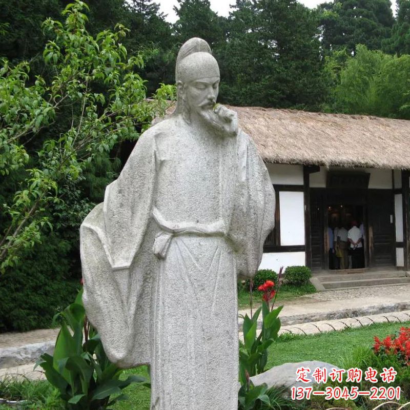 杭州白居易石雕塑像-公园景区中国古代历史文化名人雕塑