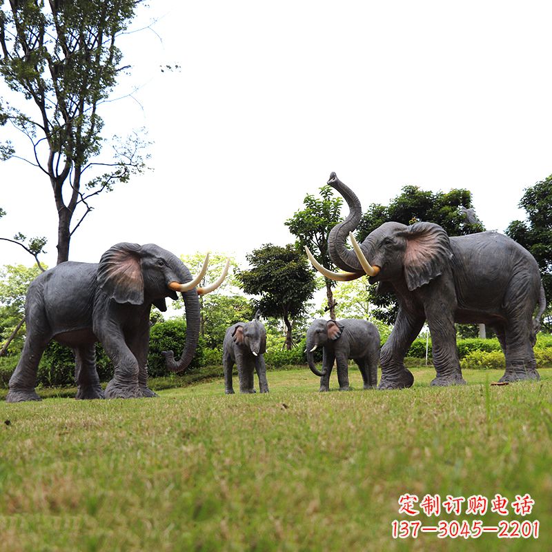 杭州玻璃钢大象雕塑传承古老文化，点缀园林景观