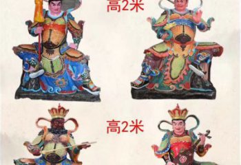 杭州玻璃钢彩绘四大天王雕塑宏伟壮观的艺术珍品