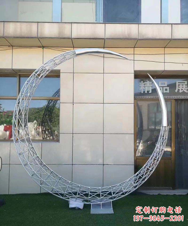 杭州不锈钢别墅月亮镂空雕塑