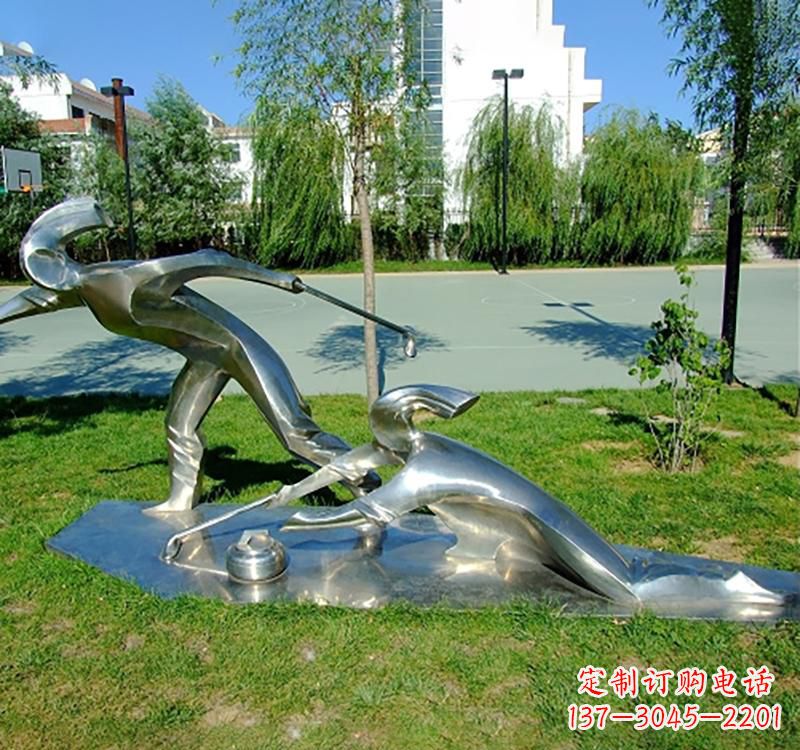 杭州不锈钢冰壶雕塑