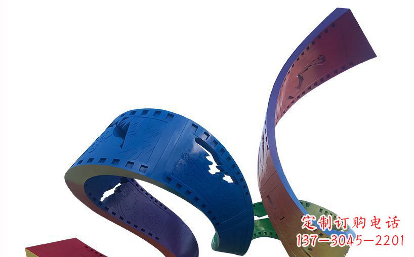 杭州不锈钢彩色胶卷公园雕塑精美的艺术珍品
