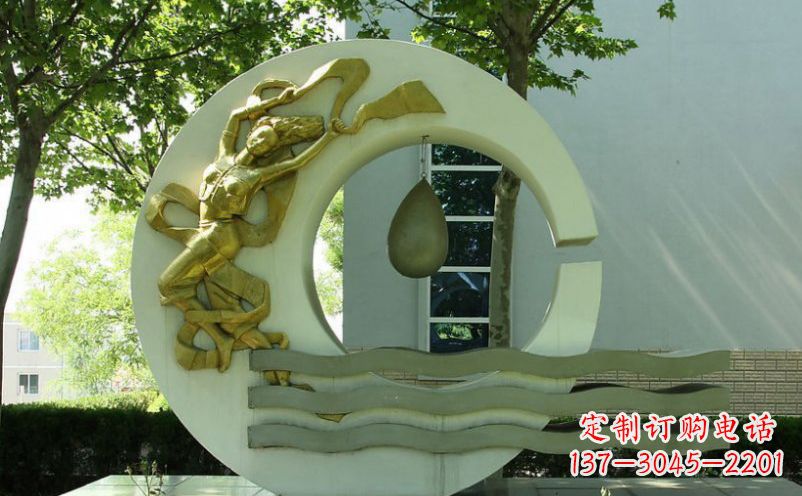 杭州不锈钢嫦娥奔月景观雕塑