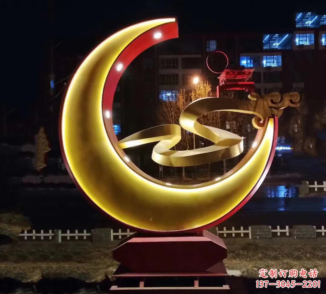 杭州绚丽的不锈钢月亮雕塑