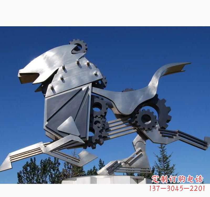 杭州不锈钢齿轮飞马雕塑精致细腻的艺术品