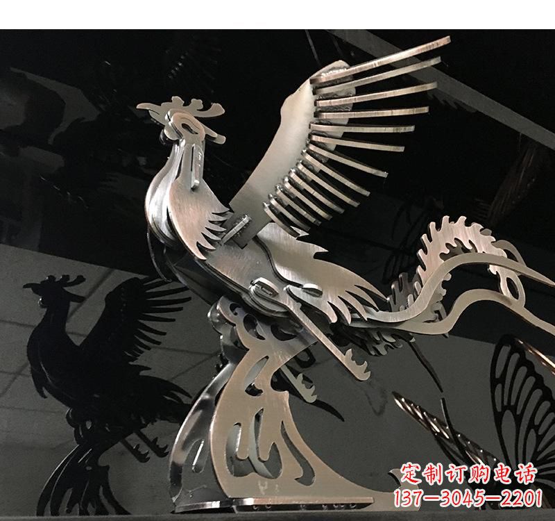 杭州不锈钢凤凰雕塑精美的艺术品