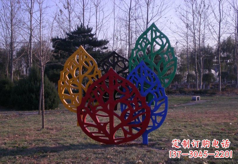 杭州精美不锈钢树叶雕塑