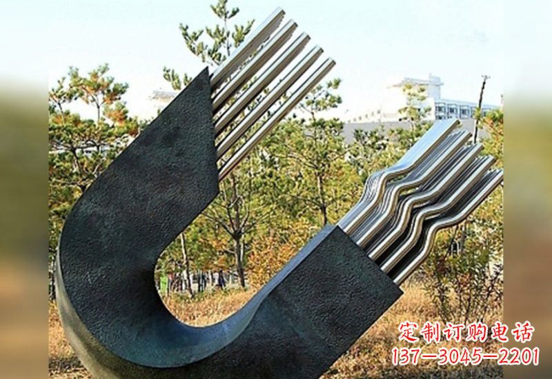 杭州不锈钢抽象磁铁雕塑