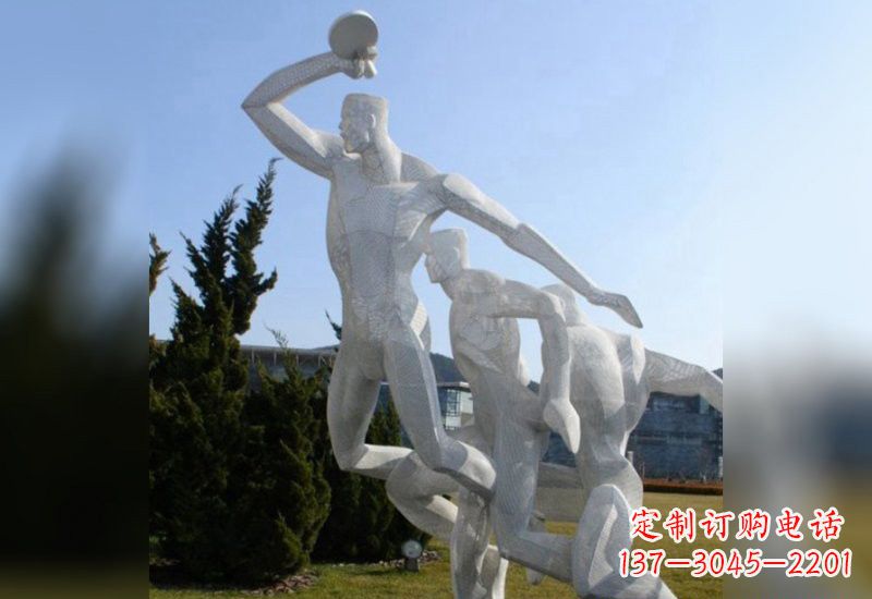 杭州不锈钢抽象打乒乓球人物雕塑