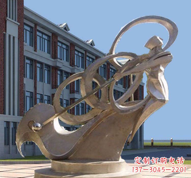 杭州不锈钢抽象打高尔夫球人物雕塑