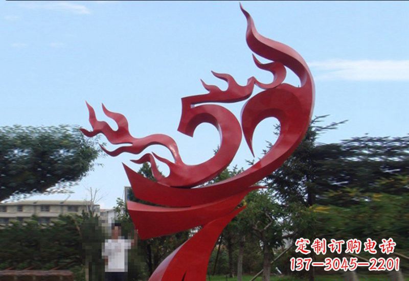杭州不锈钢凤凰涅槃雕塑——象征着新生