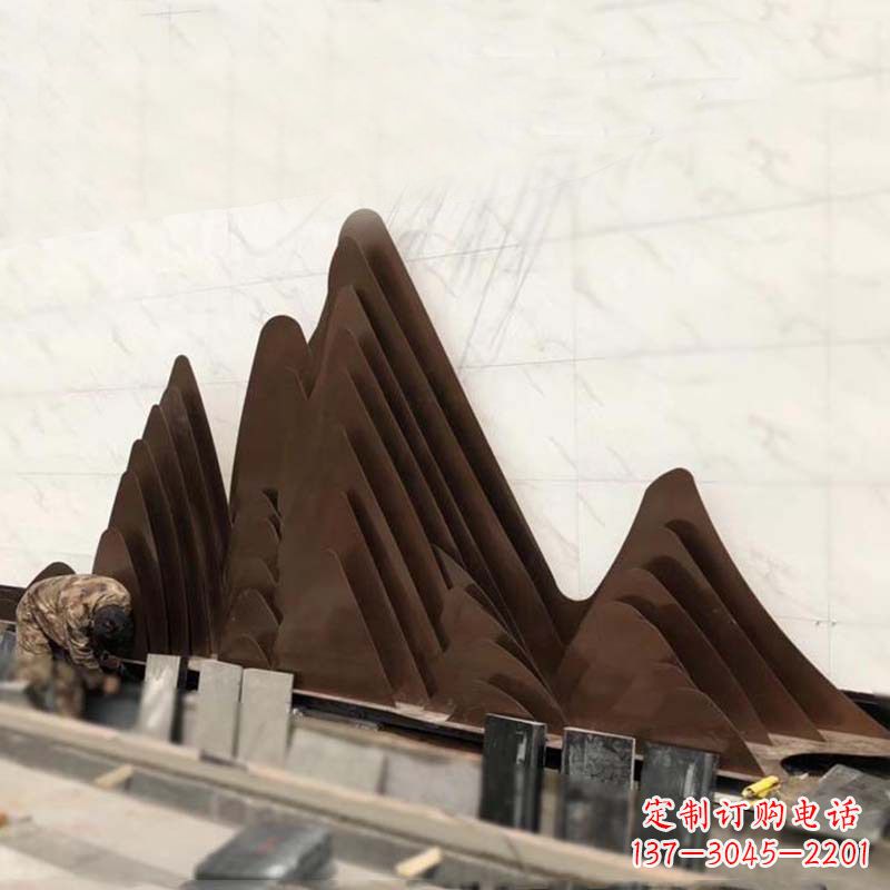 杭州不锈钢抽象假山景观