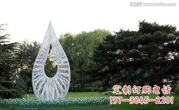 杭州流动的美丽——不锈钢水滴雕塑