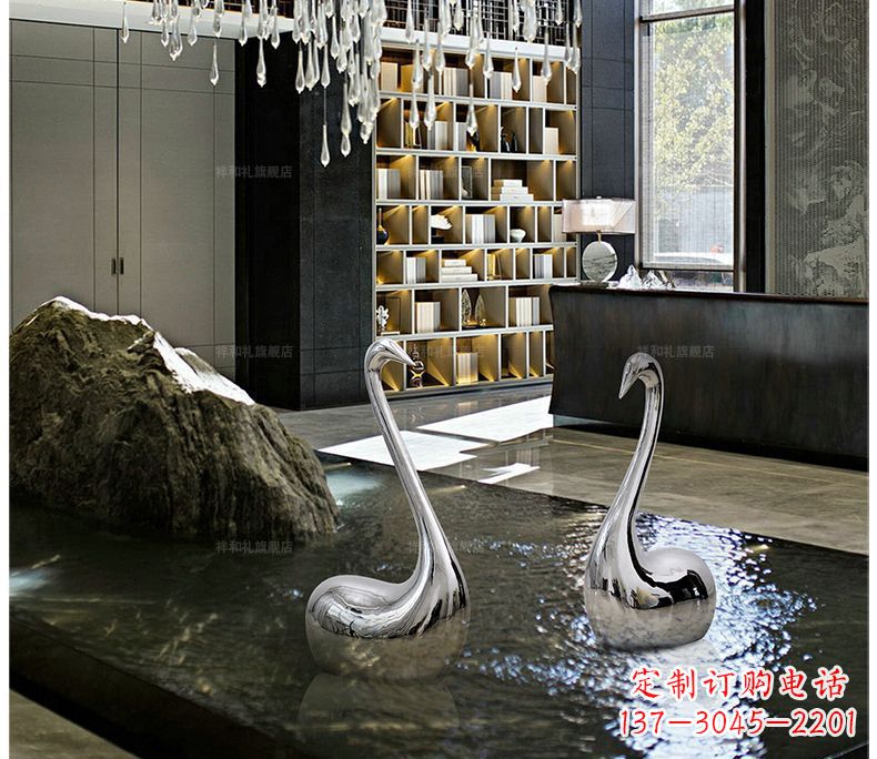杭州精致的不锈钢天鹅雕塑