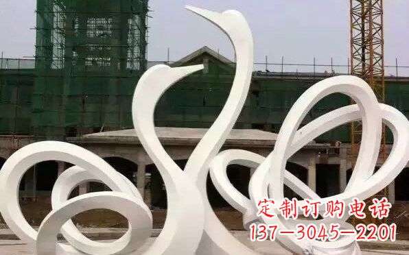 杭州不锈钢天鹅雕塑美丽而优雅