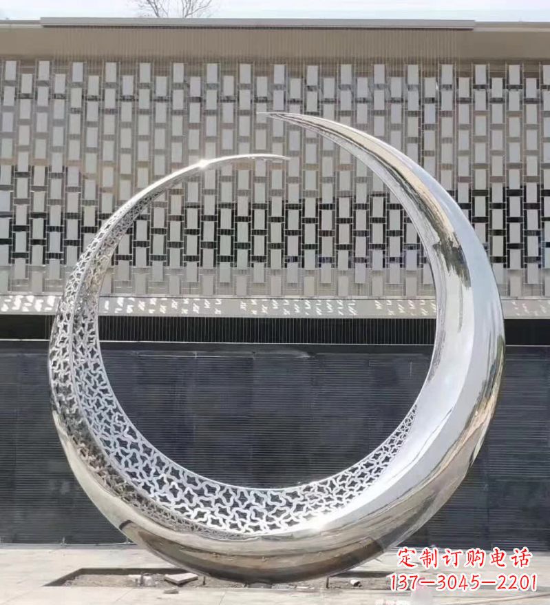 杭州不锈钢月亮雕塑精美的艺术之作