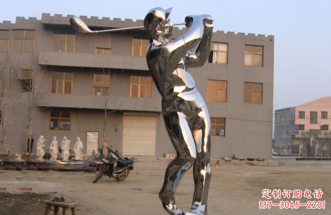 杭州不锈钢打造高尔夫球雕塑