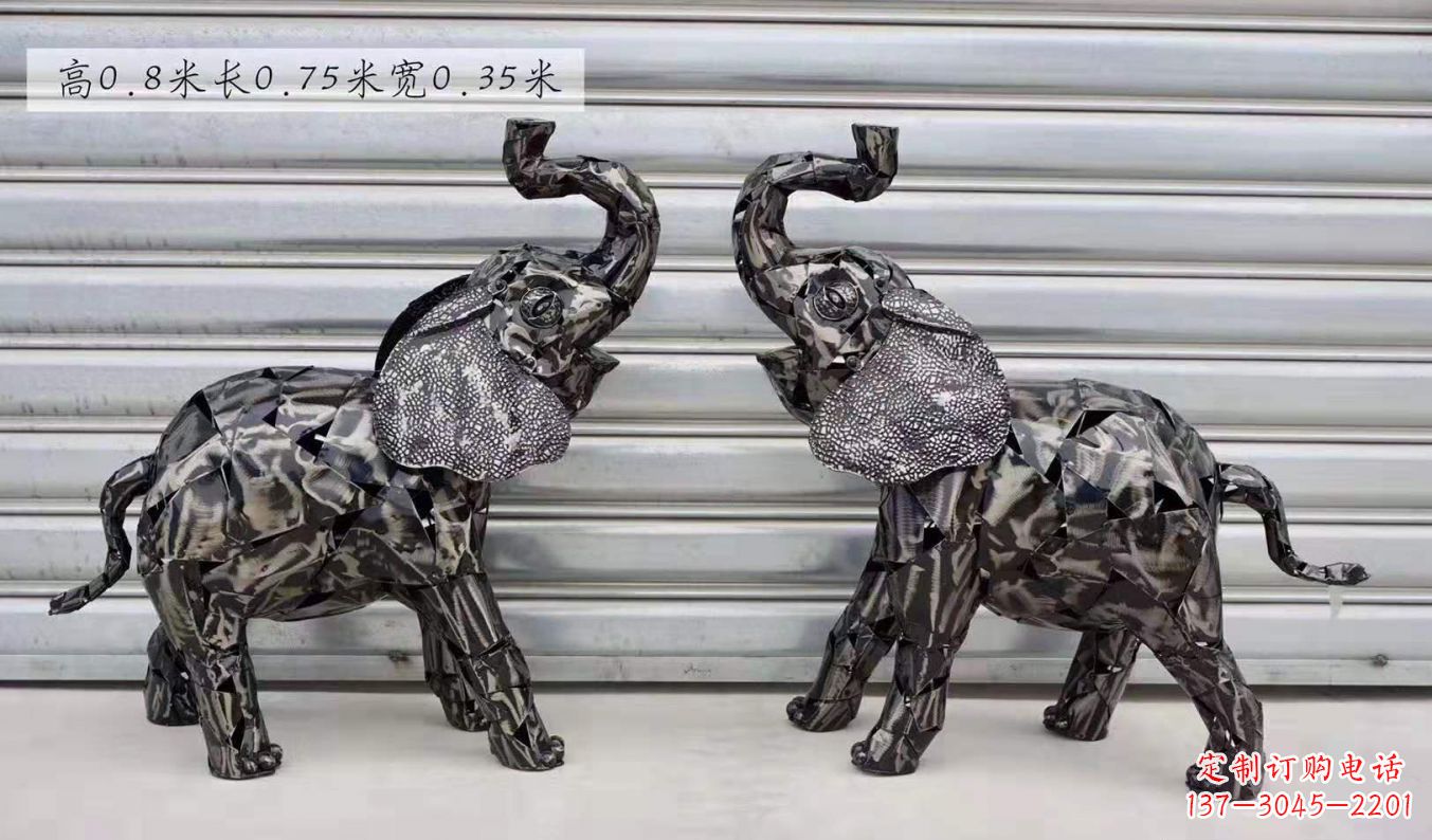 杭州不锈钢大象动物户外摆件
