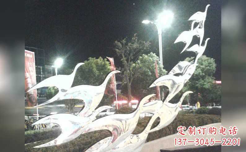 杭州不锈钢大雁雕塑——灿烂的翱翔