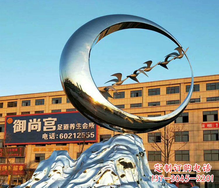 杭州不锈钢大雁雕塑精美的艺术之作
