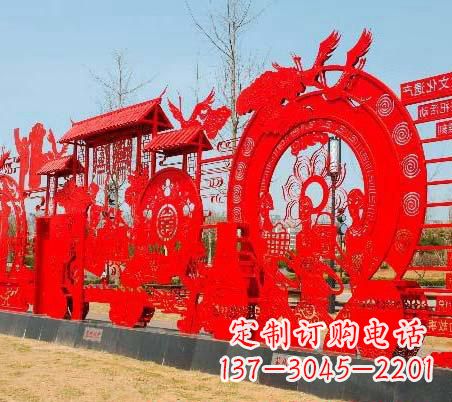 杭州不锈钢党旗党建雕塑