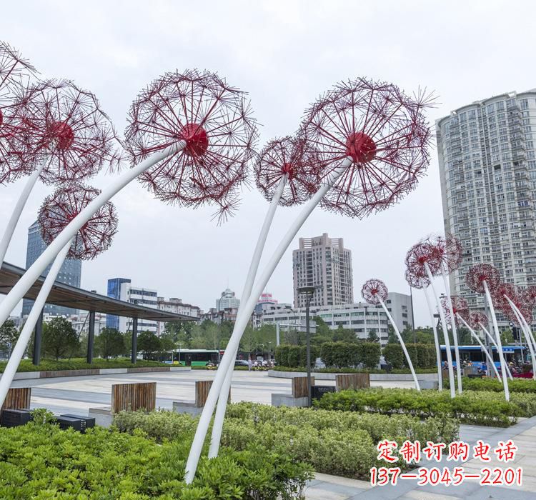 杭州不锈钢蒲公英雕塑色彩缤纷的自然之美