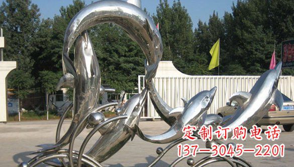 杭州不锈钢海豚雕塑精美雕刻展现海洋之美
