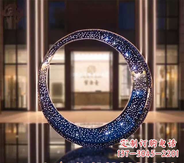 杭州不锈钢发光月亮雕塑