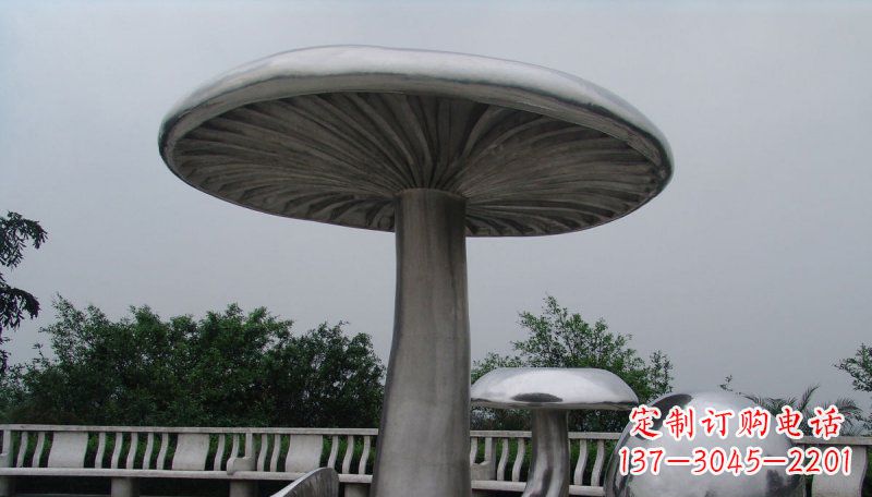杭州不锈钢仿真蘑菇凉亭雕塑