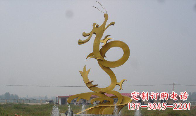 杭州不锈钢飞龙雕塑精美传承中华文化