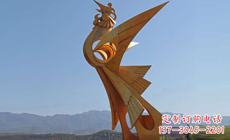 杭州不锈钢凤凰雕塑,给环境增添灵动之美