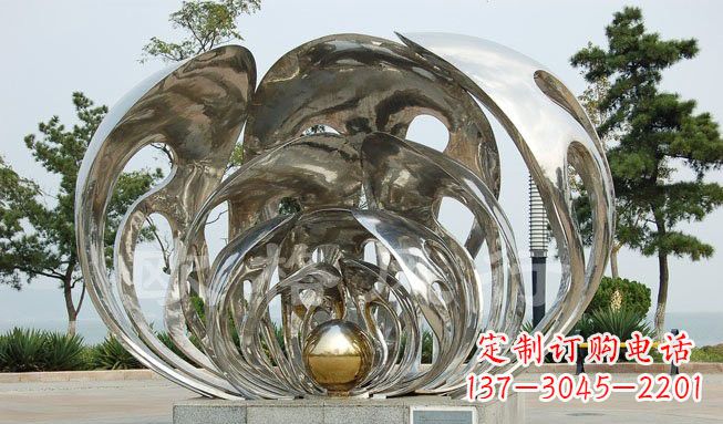杭州不锈钢贝壳珍珠雕塑艺术的融合