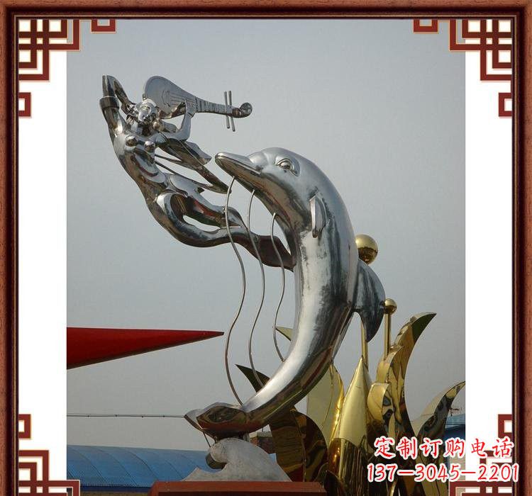 杭州不锈钢海豚雕塑——美丽的海洋艺术
