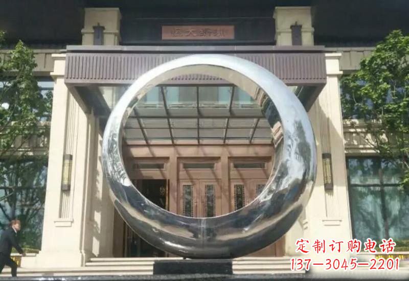 杭州不锈钢公园圆环雕塑精致美观的艺术品