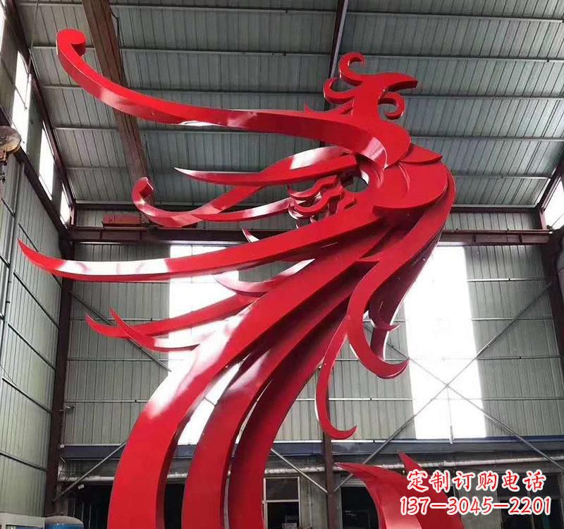 杭州不锈钢凤凰雕塑高雅而精致