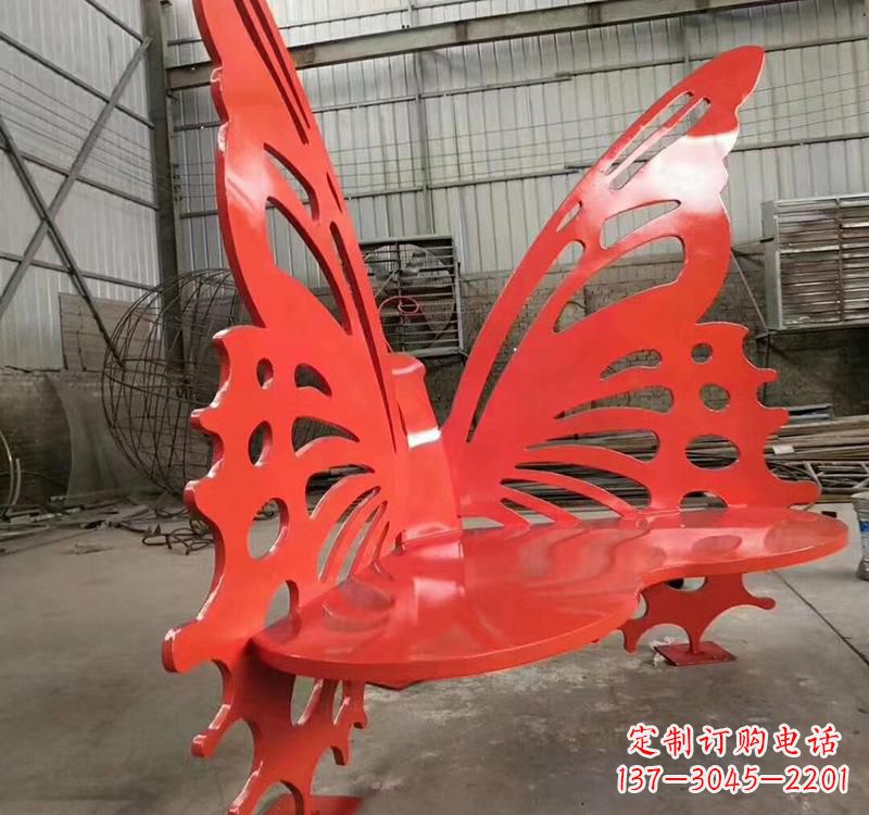 杭州不锈钢蝴蝶座椅雕塑美丽的艺术作品