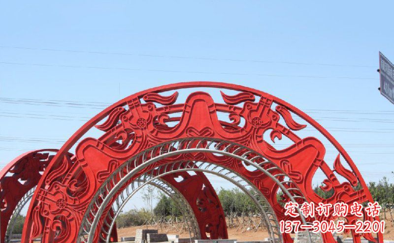 杭州不锈钢拱门雕塑美丽的艺术精品