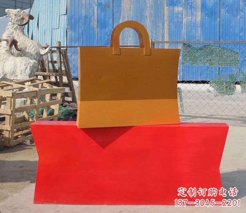 杭州精美不锈钢购物袋雕塑