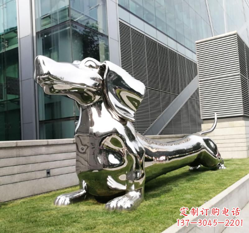 杭州不锈钢动物雕塑——狗