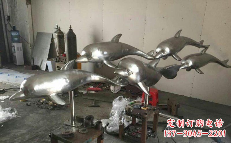 杭州不锈钢海豚雕塑