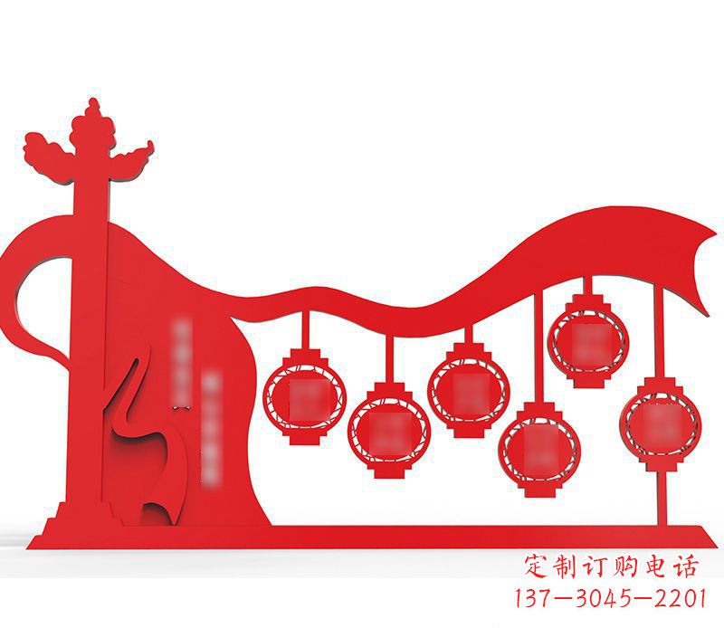 杭州灯笼雕塑传承社会主义核心价值观