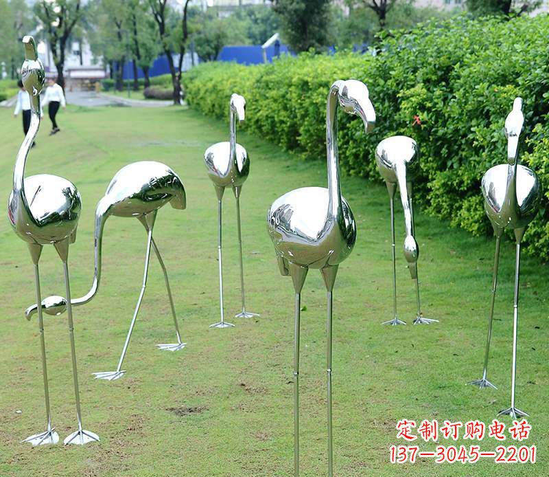 杭州不锈钢火烈鸟雕塑美丽的艺术杰作
