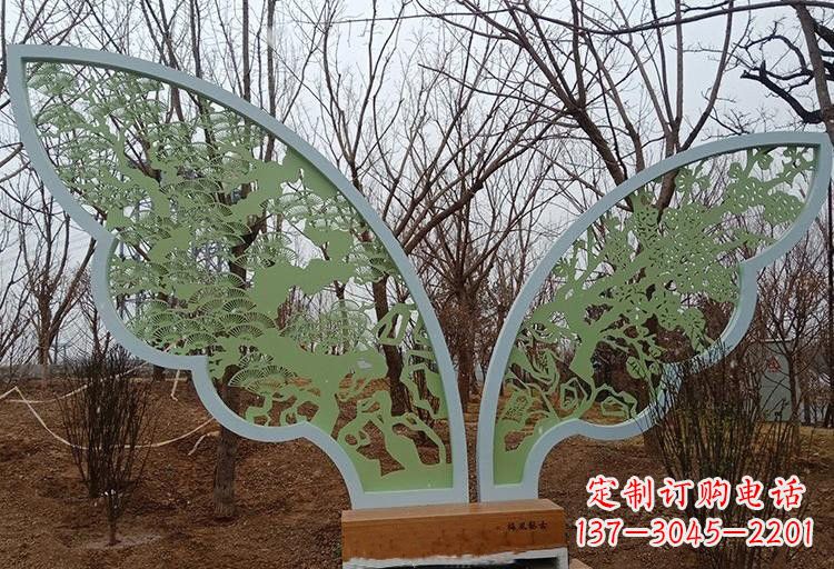 杭州不锈钢剪纸蝴蝶翅膀雕塑