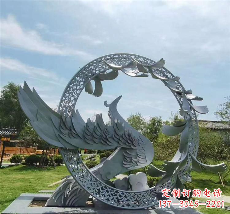 杭州不锈钢简易凤凰雕塑精美绝伦