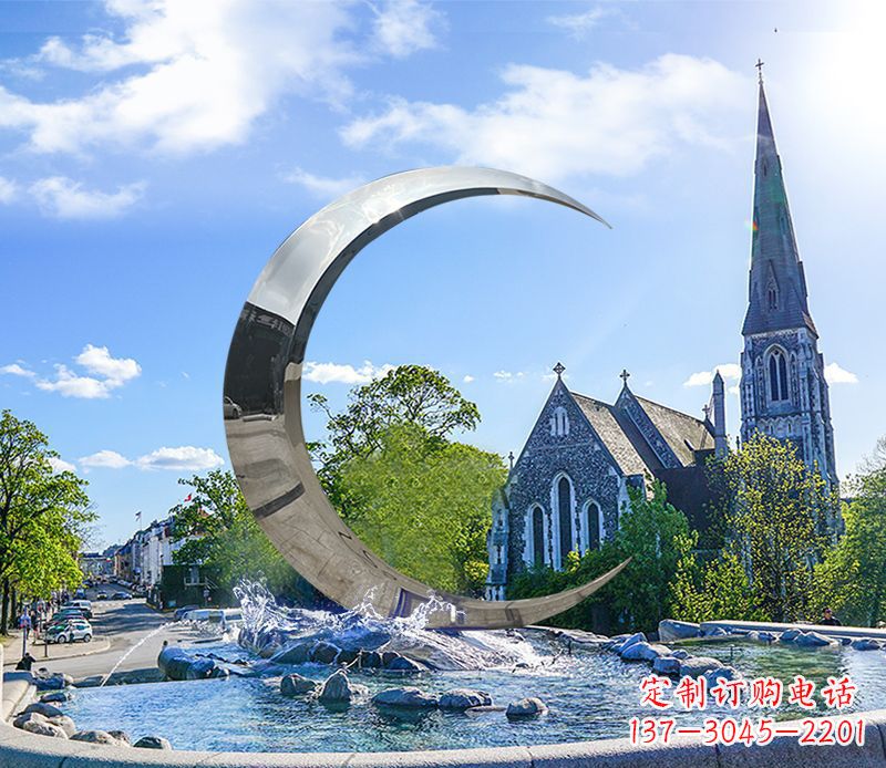 杭州不锈钢景观月亮雕塑精美绝伦