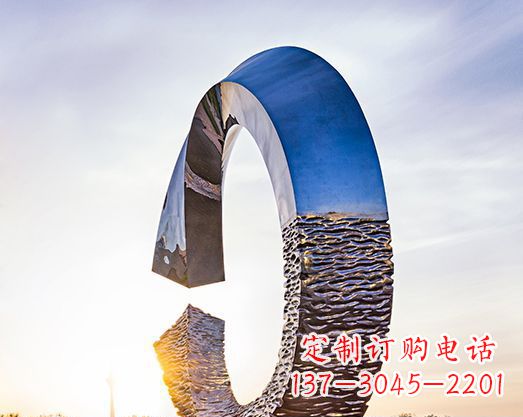 杭州不锈钢景观圆环雕塑环绕自然之美