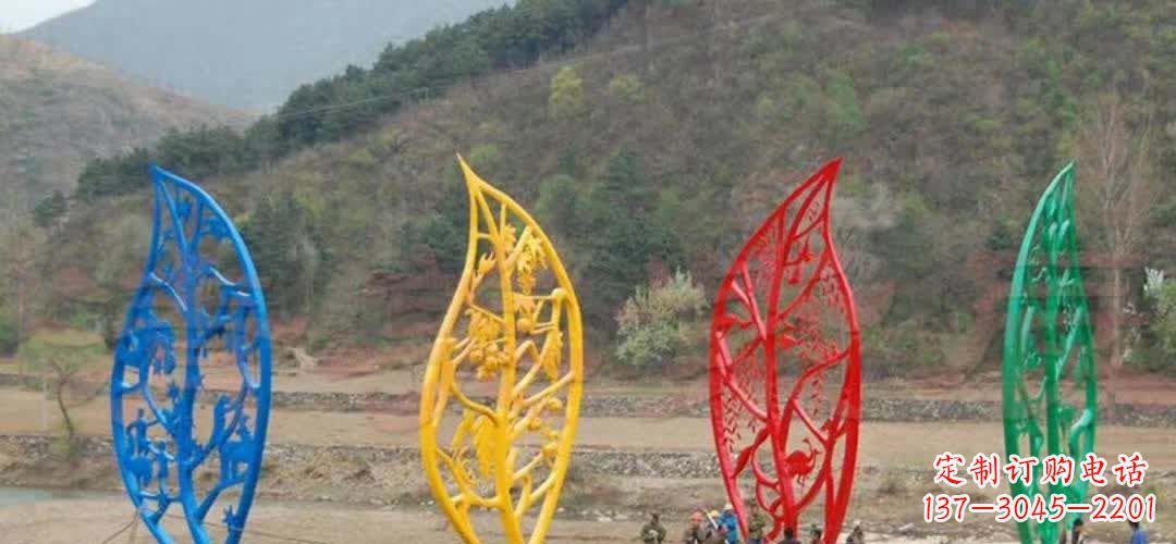 杭州不锈钢景区镂空树叶雕塑——美妙的自然之美