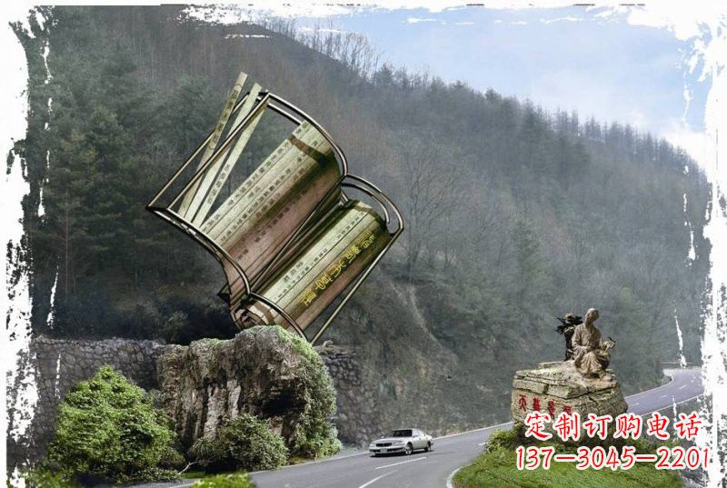 杭州神农本草经竹简雕塑——传承中华文化精髓