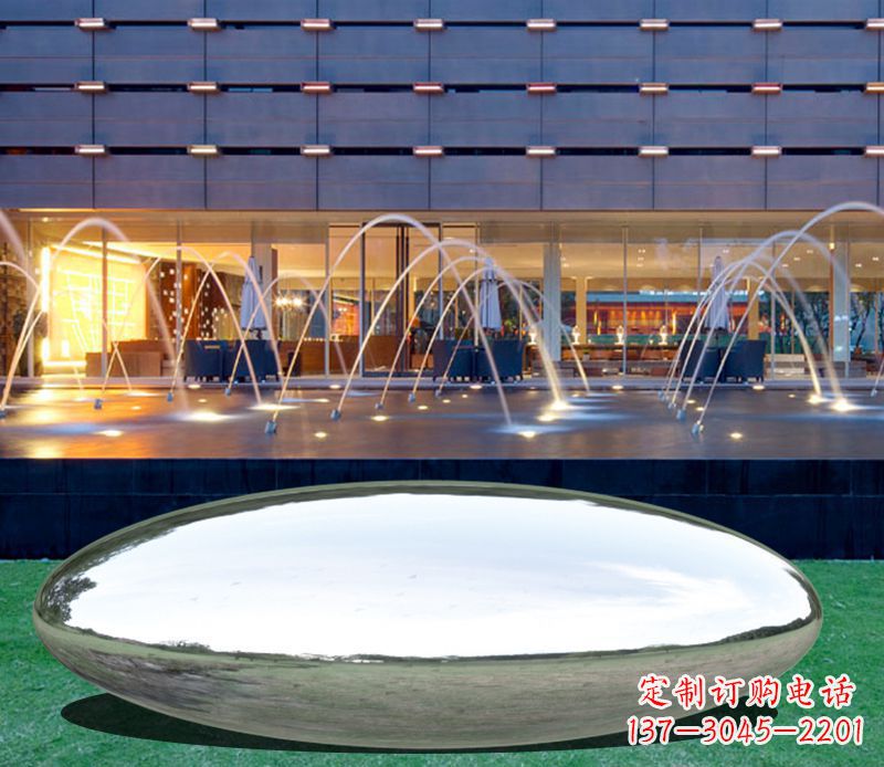 杭州不锈钢镜面鹅卵石广场雕塑