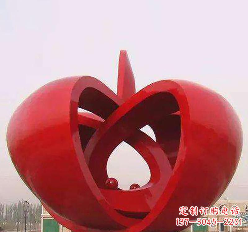 杭州不锈钢镂空苹果雕塑精致美观的艺术品